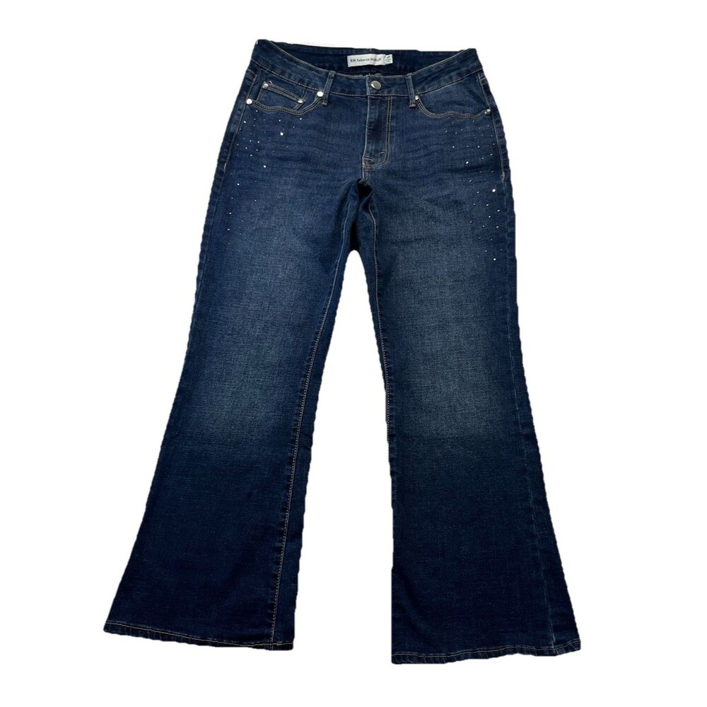 RM Rebecca Minkoff Jeans Womens 4P Dark Crystal Embellished Bootcut Designer
